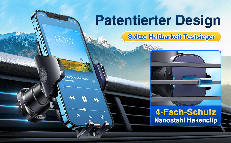 Cellularline Kfz Handy Halterung für Lüftungsgitter Auto 360° drehbar  Metall 
